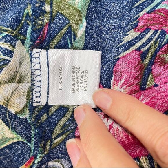 ModCloth Blue Tropical Floral Wrap Style Midi Skirt Womens 3X Bright Beachy - Picture 10 of 10